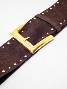 Suede Square Buckle Waist And Hip Belt In