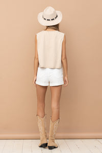 Mineral Washed Rhinestones Tank Top
