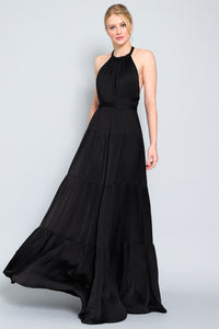 Sleeveless Halter Maxi Dress