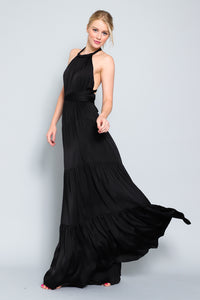 Sleeveless Halter Maxi Dress