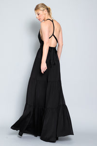 Sleeveless Halter Maxi Dress