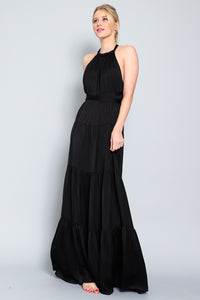 Sleeveless Halter Maxi Dress