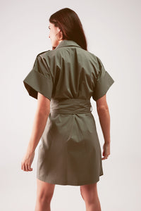 Asymmetric Mini Shirt Dress