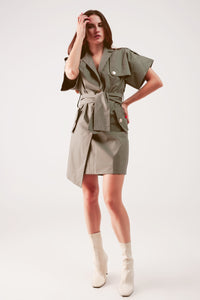 Asymmetric Mini Shirt Dress