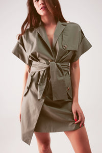 Asymmetric Mini Shirt Dress