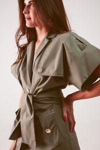 Asymmetric Mini Shirt Dress
