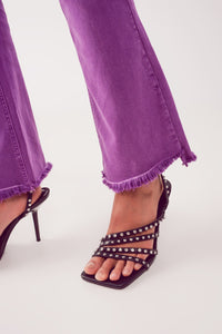 Flare Jeans With Raw Hem Edge