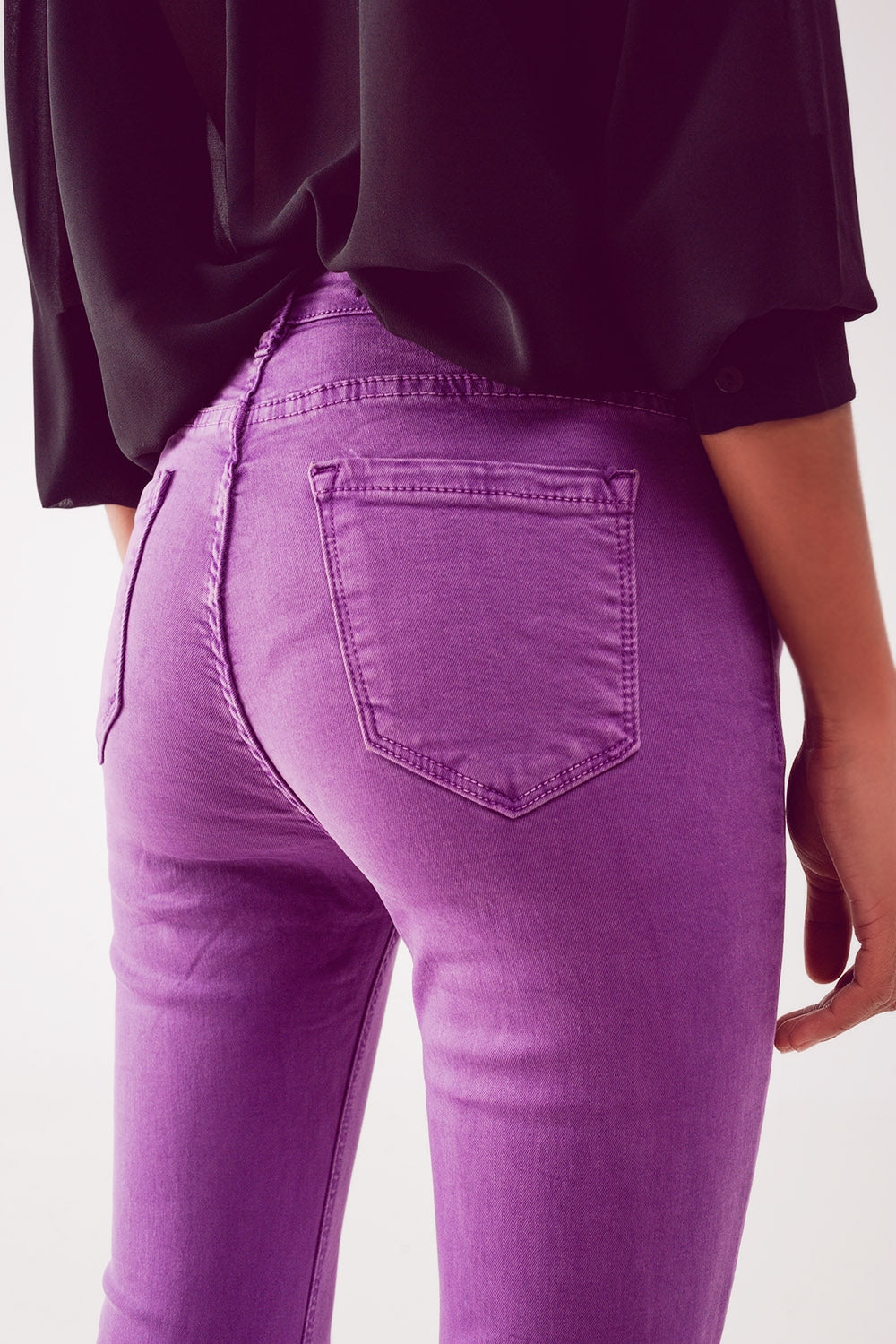 Flare Jeans With Raw Hem Edge